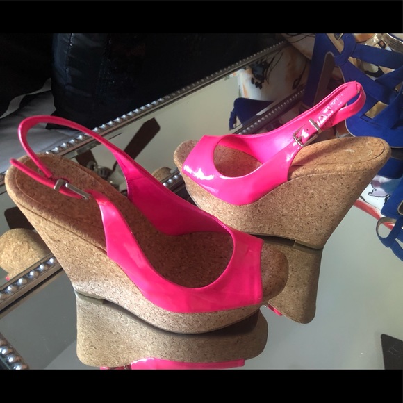 Hot pink Jessica Simpson wedges 7.5 B - Picture 1 of 5